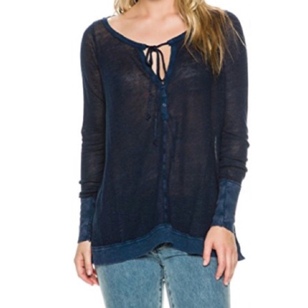 Navy Blue Free People Tunic Top